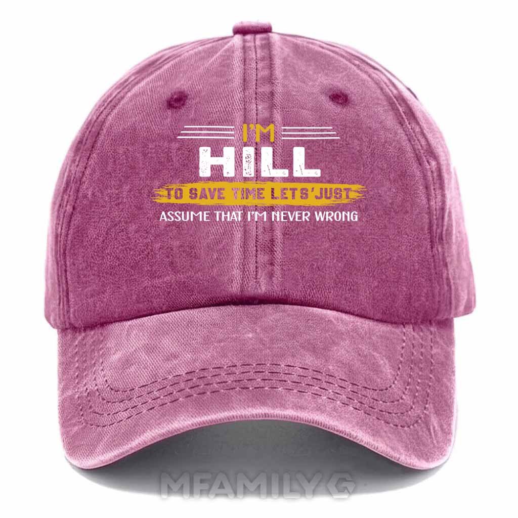 Hill Never Wrong Washed Baseball Cap