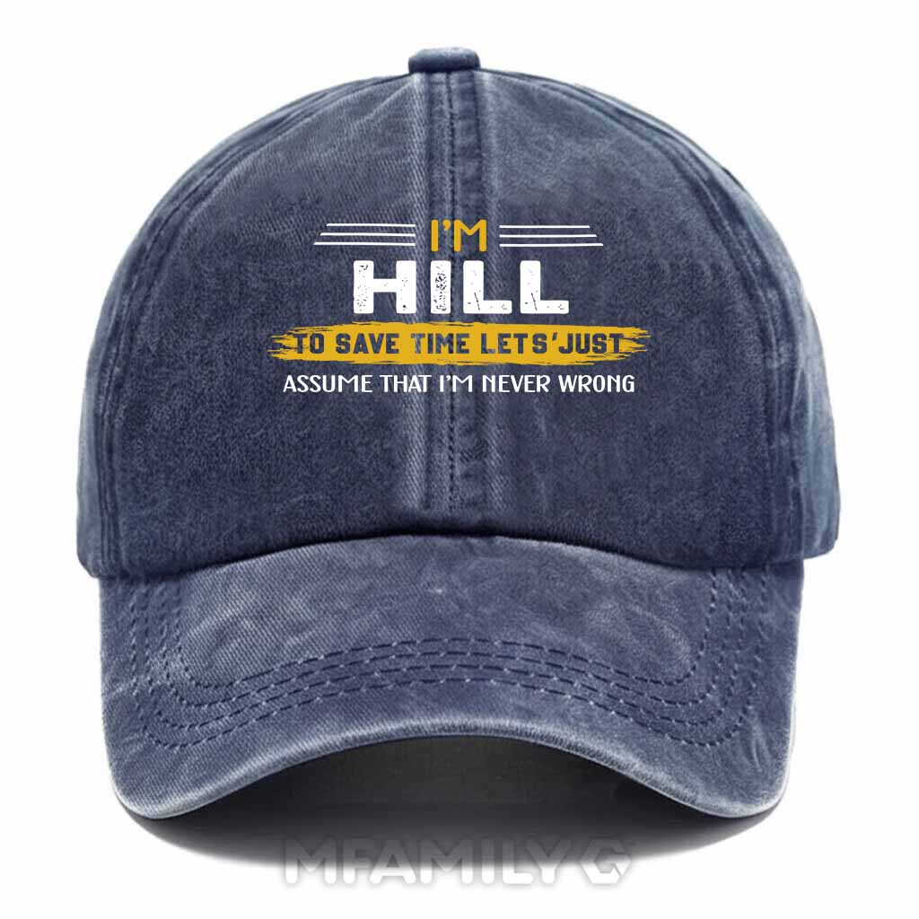 Hill Never Wrong Washed Baseball Cap