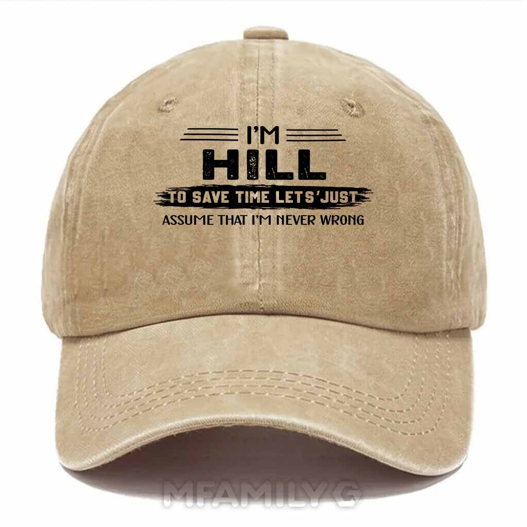 Hill Never Wrong Washed Baseball Cap