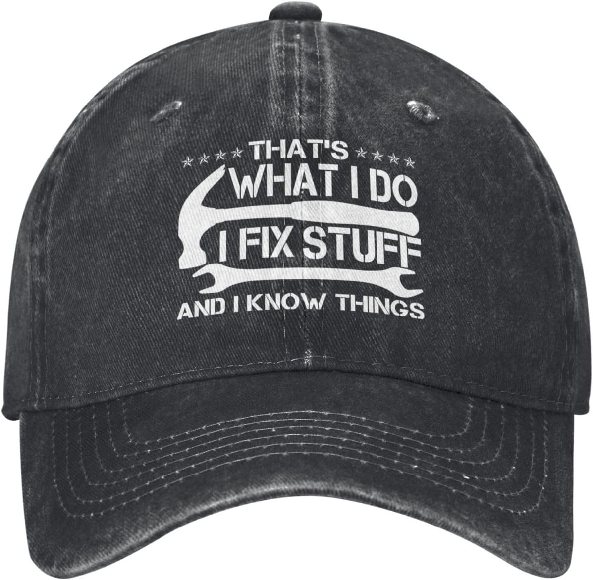 I Fix Stuff & I Know Things Vintage Washed Baseball Cap