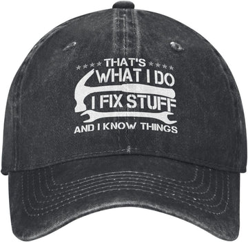 I Fix Stuff & I Know Things Vintage Washed Baseball Cap