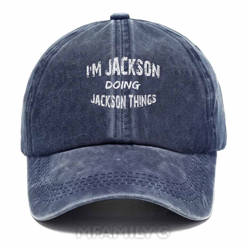 Jackson Doing Jackson Things Washed Baseball Cap