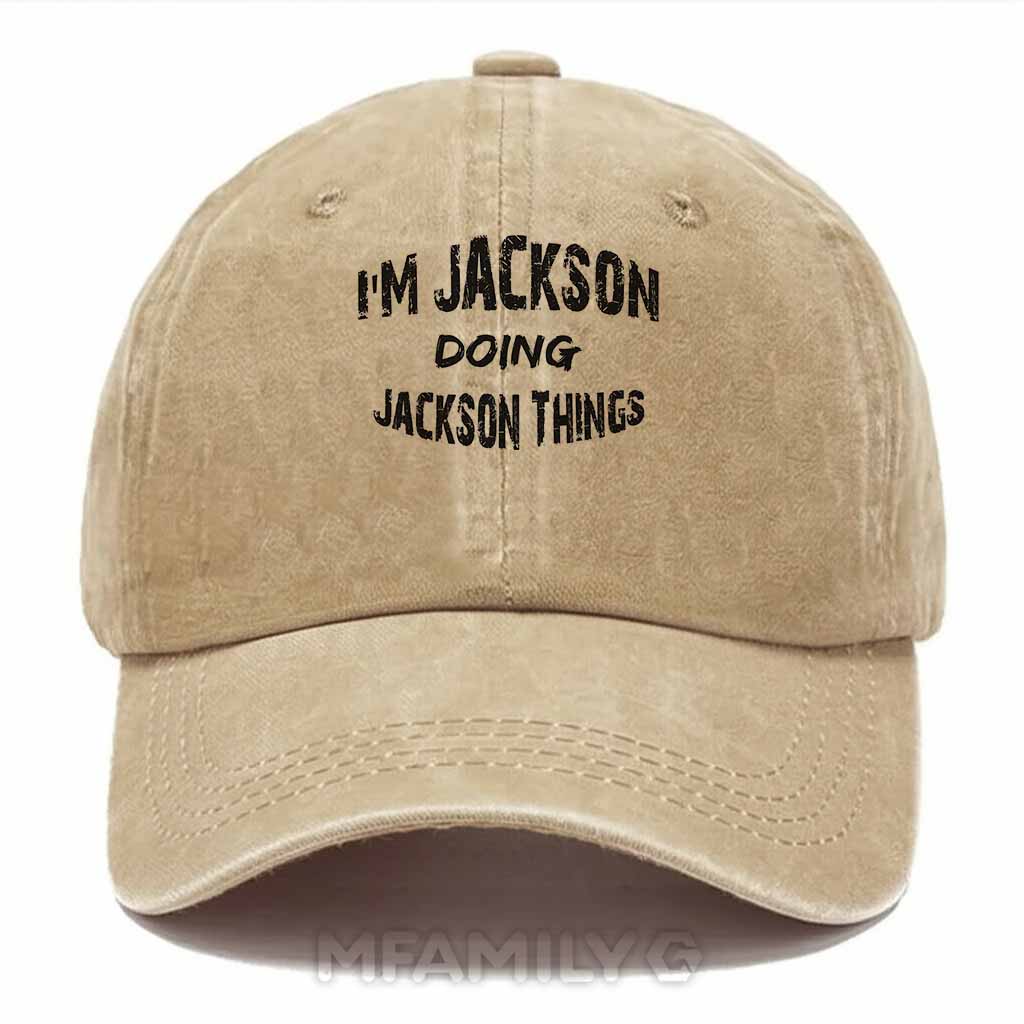 Jackson Doing Jackson Things Washed Baseball Cap