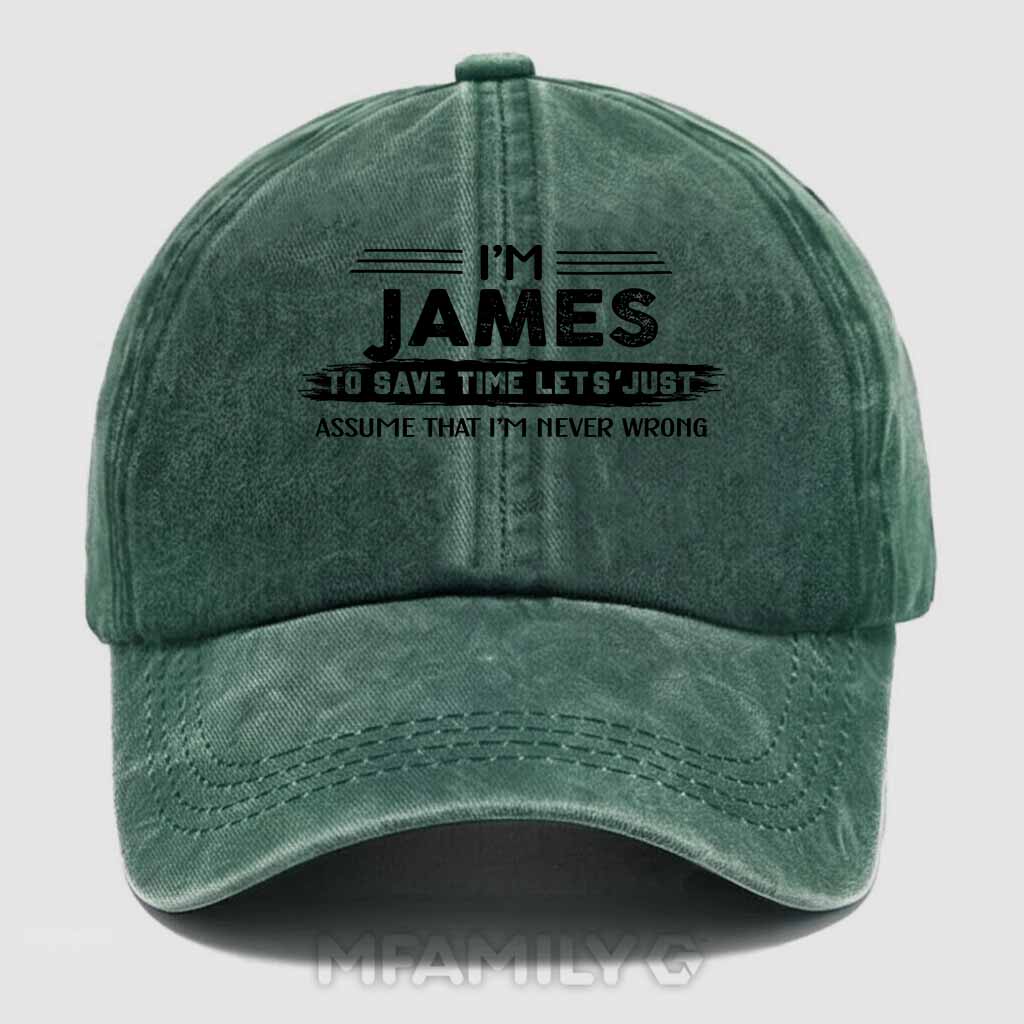James Never Wrong Washed Baseball Cap