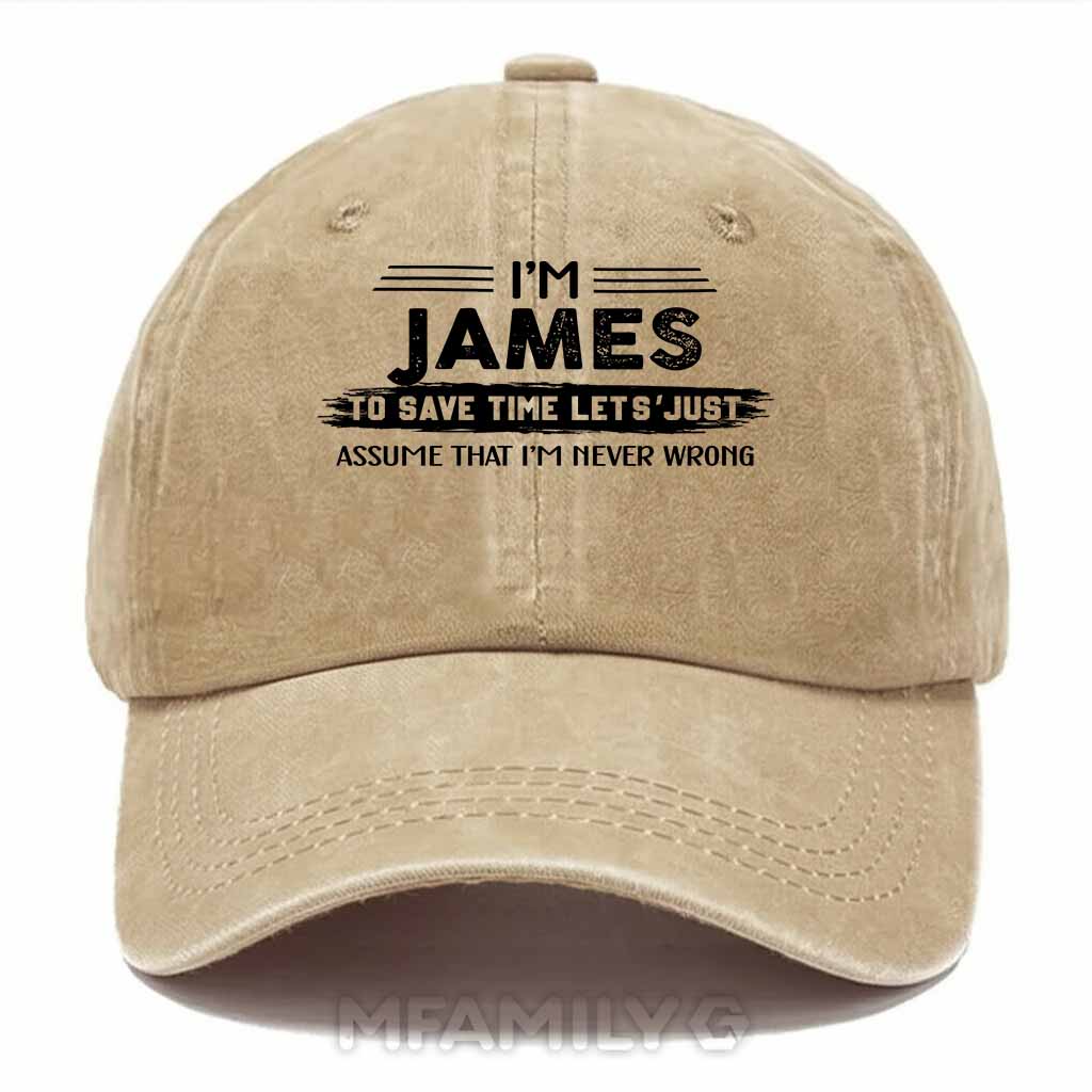 James Never Wrong Washed Baseball Cap