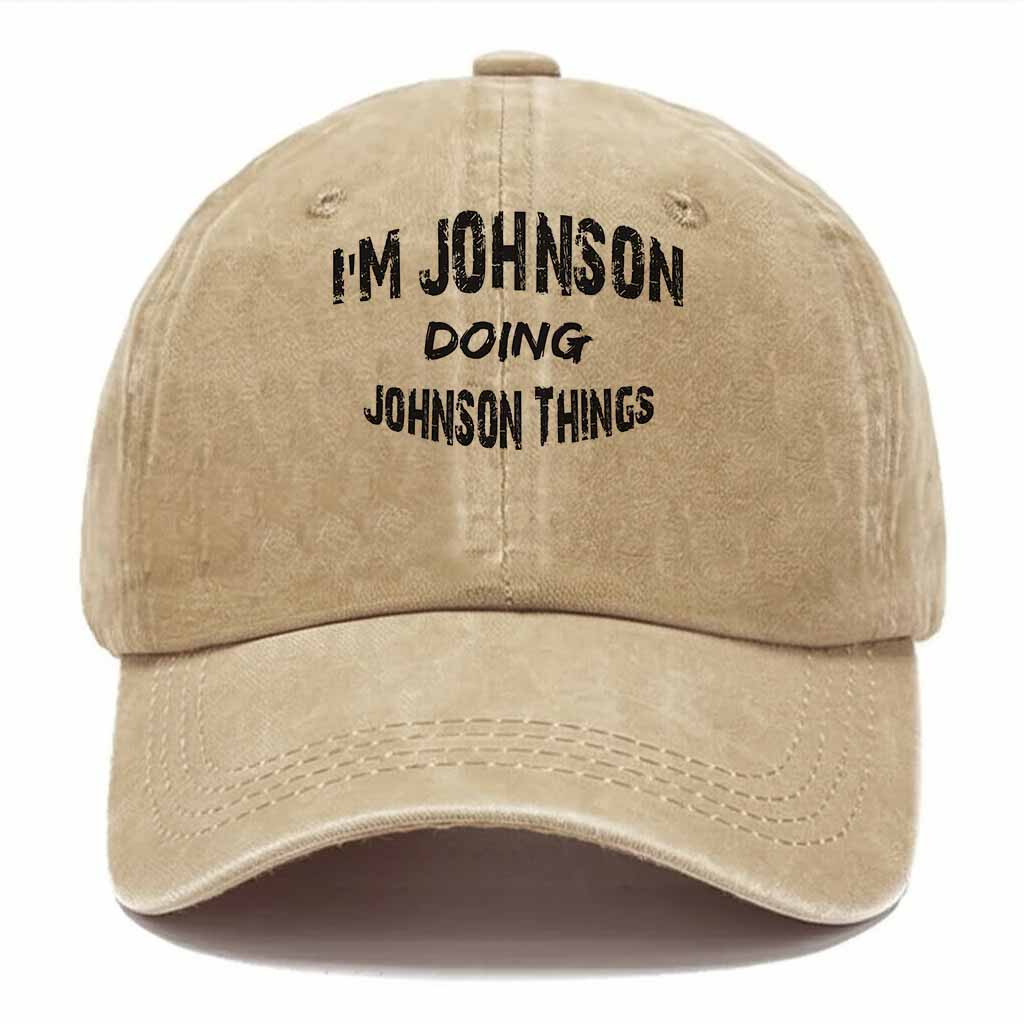 Johnson Doing Johnson Things Washed Baseball Cap