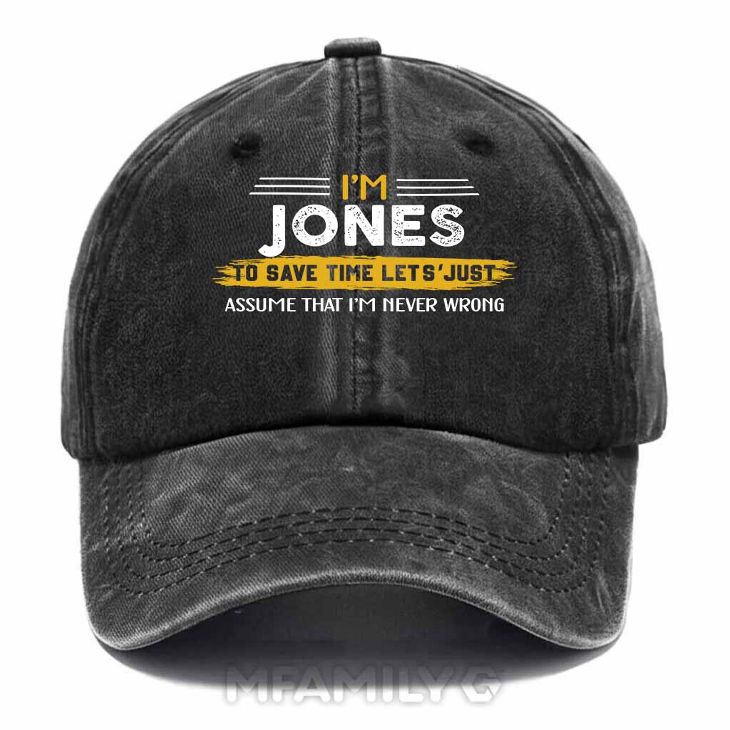 Jones Never Wrong Washed Baseball Cap