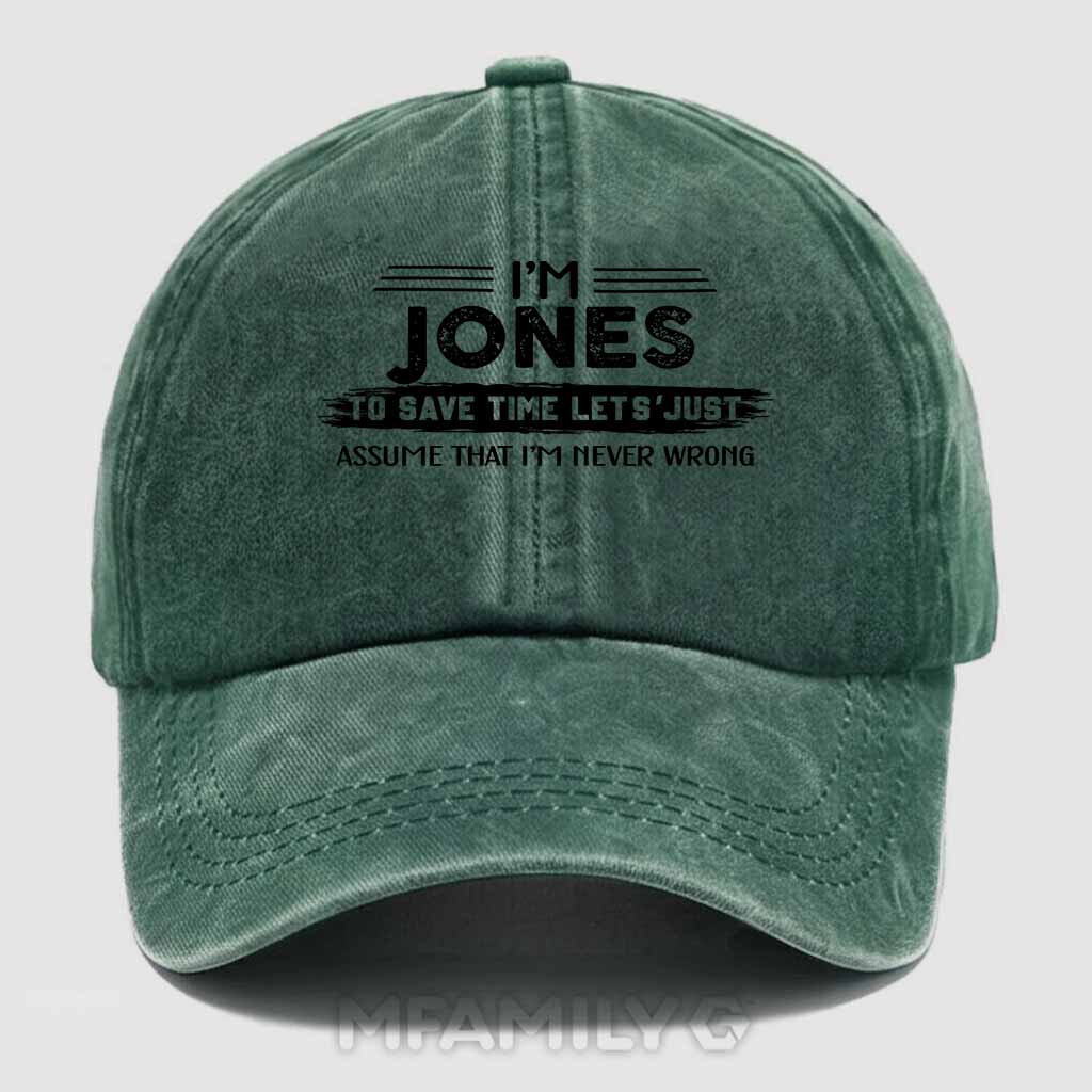 Jones Never Wrong Washed Baseball Cap