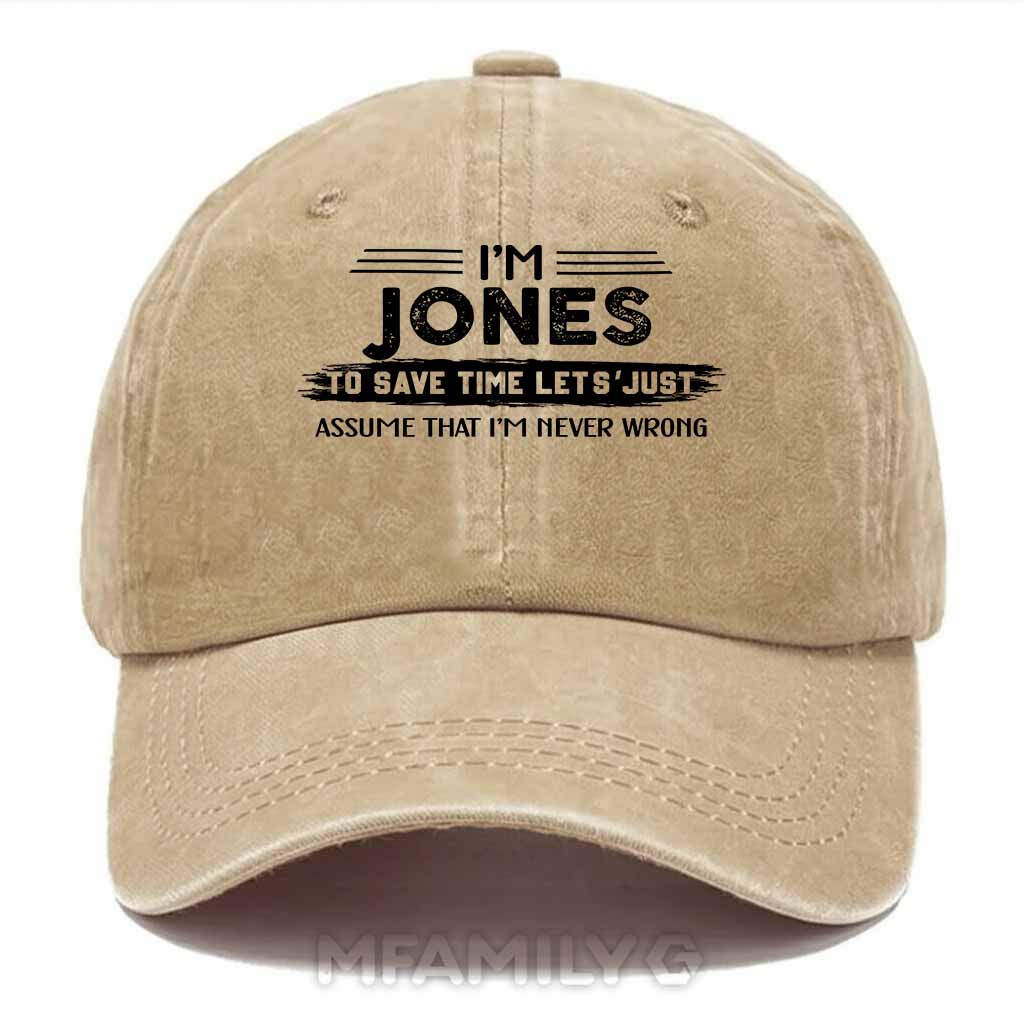 Jones Never Wrong Washed Baseball Cap