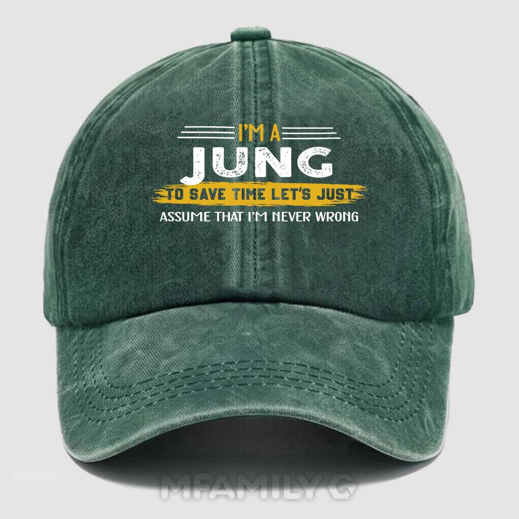 Jung Never Wrong Washed Baseball Cap