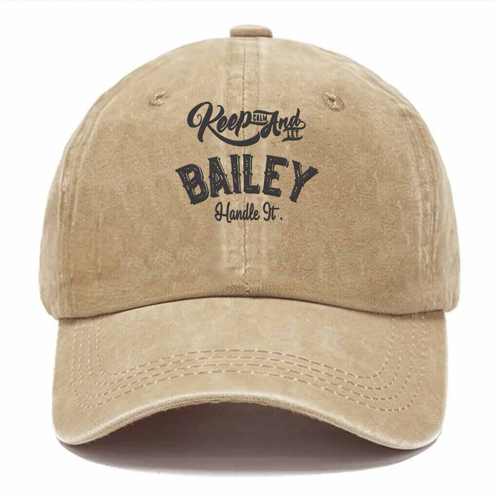 Keep Clam And Let Bailey Handle It Washed Baseball Cap
