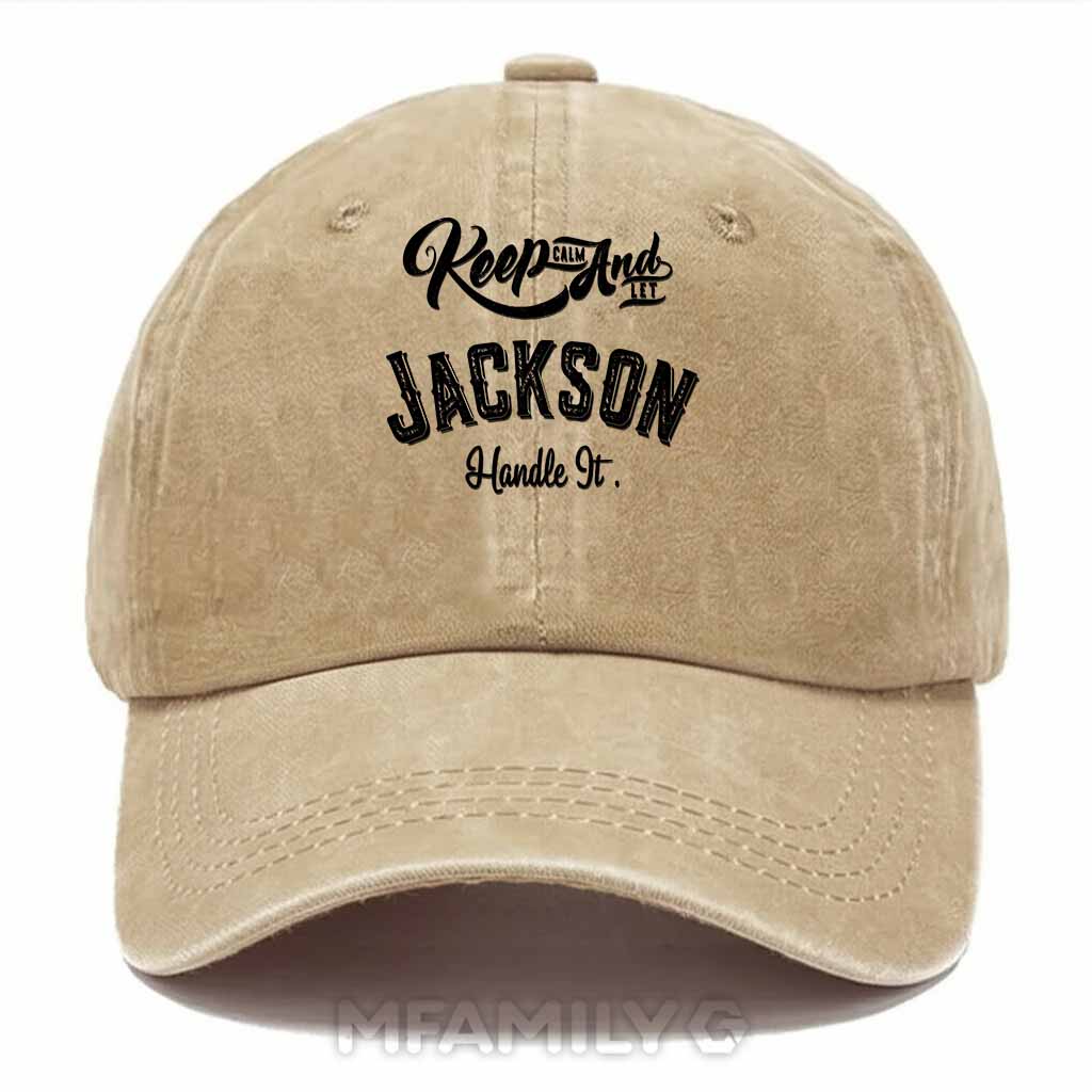 Keep Clam And Let Jackson Handle It Washed Baseball Cap