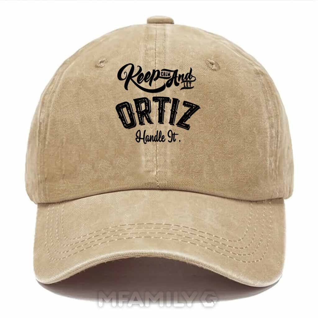 Keep Calm And Let Ortiz Handle It Washed Baseball Cap