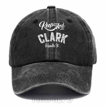 Keep Clam And Let Clark Handle It Washed Baseball Cap