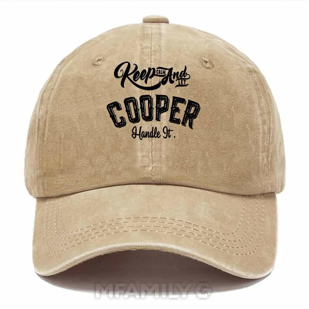 Keep Clam And Let Cooper Handle It Washed Baseball Cap