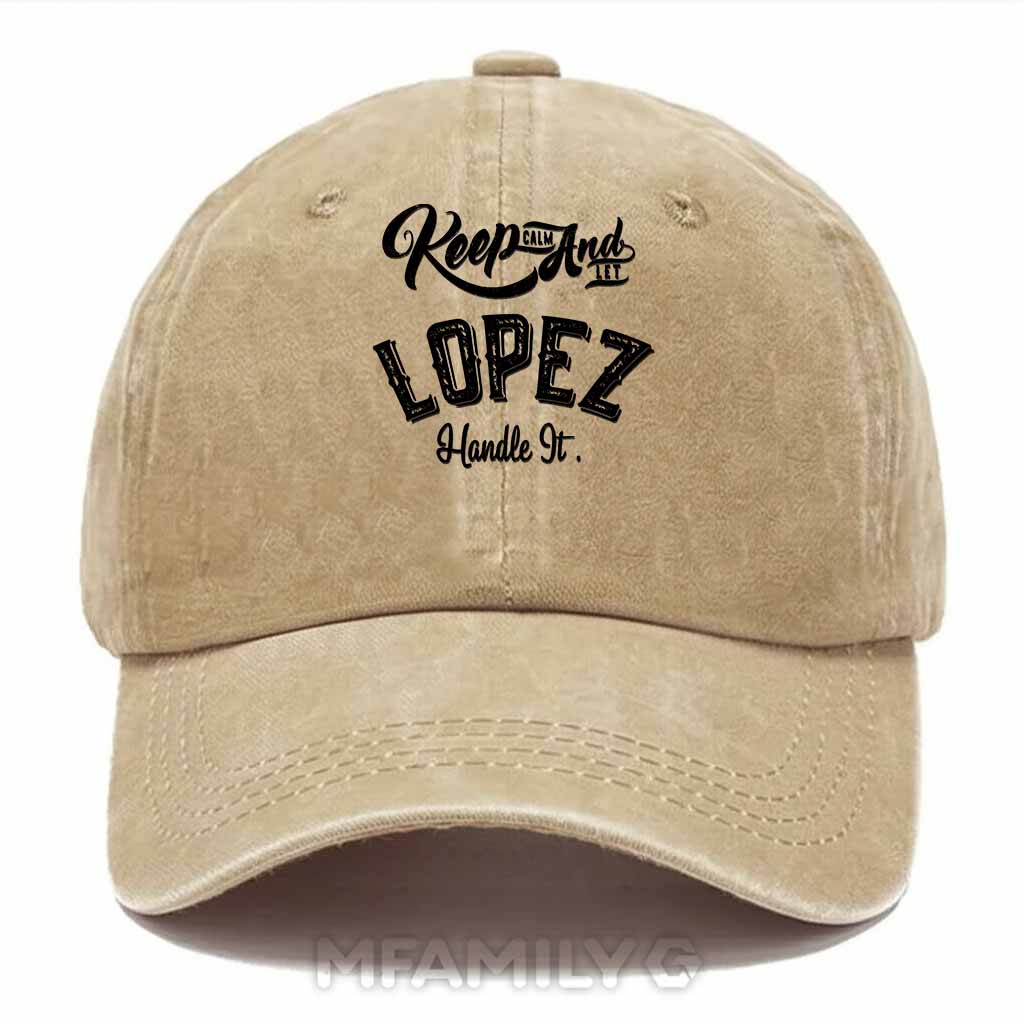Keep Clam And Let Lopez Handle It Washed Baseball Cap