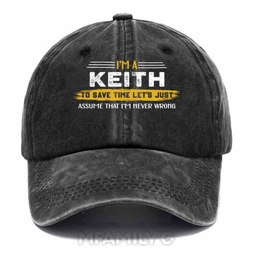 Keith Never Wrong Washed Baseball Cap