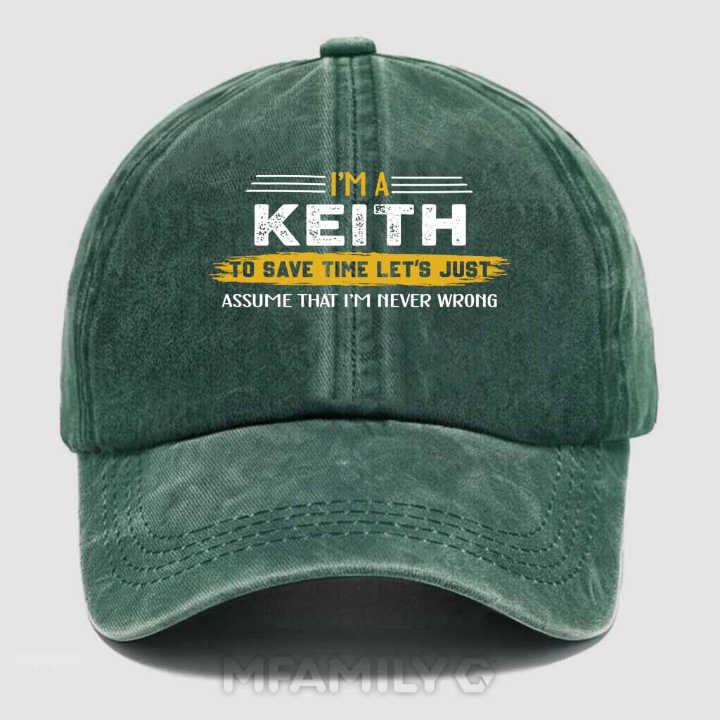 Keith Never Wrong Washed Baseball Cap