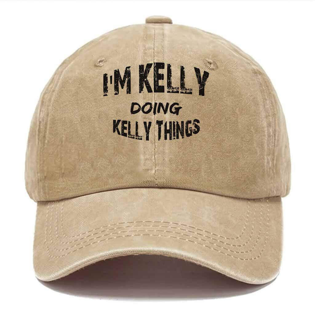 Kelly Doing Kelly Things Washed Baseball Cap