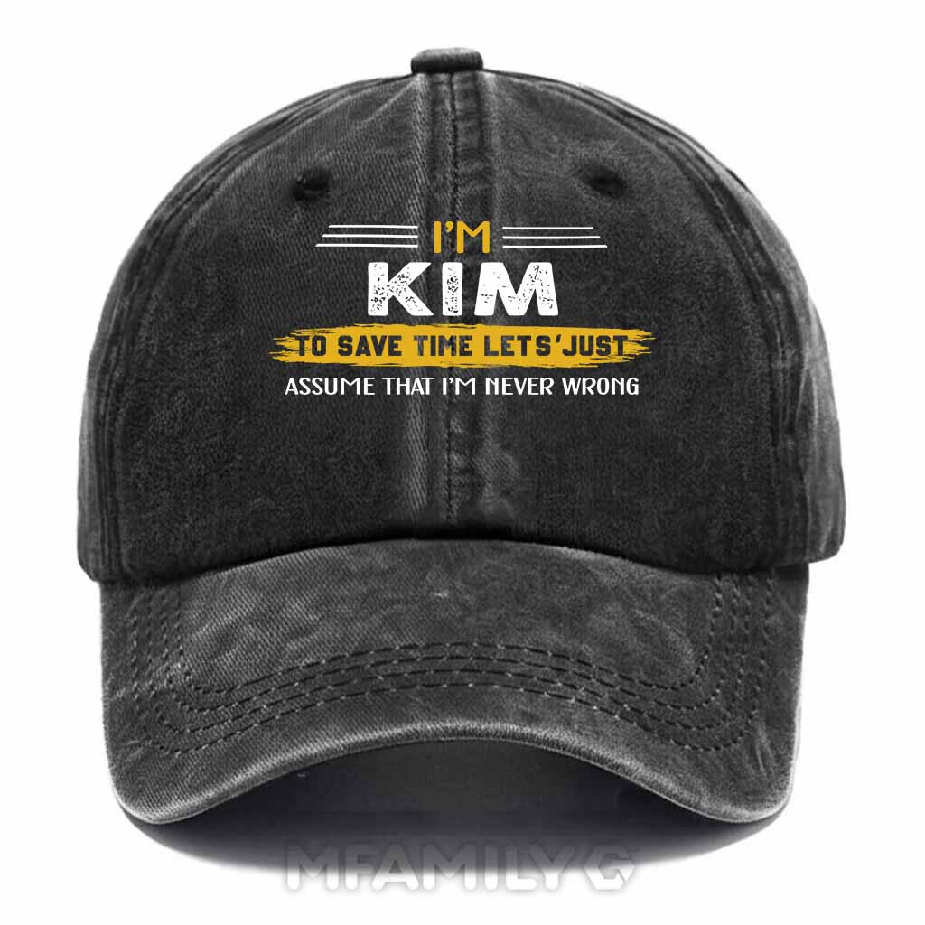 Kim Never Wrong Washed Baseball Cap