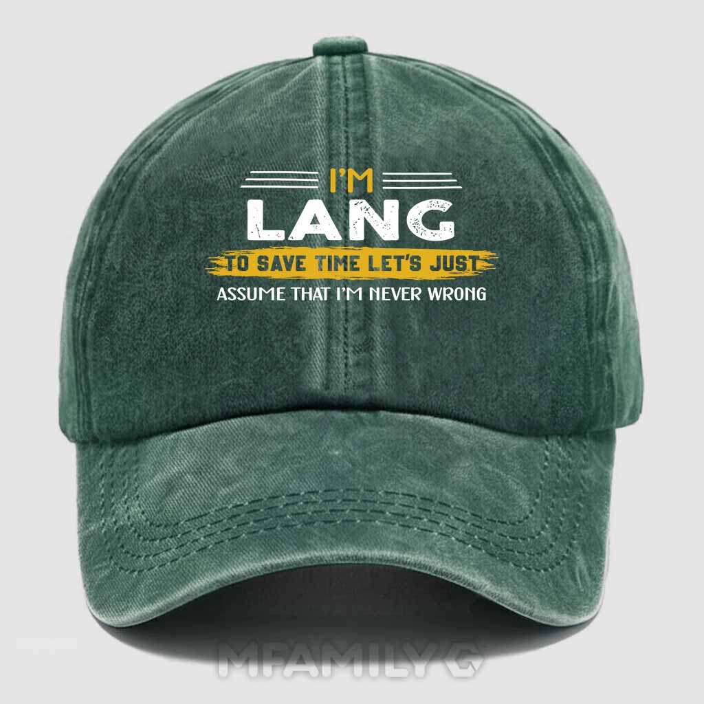 Lang Never Wrong Washed Baseball Cap