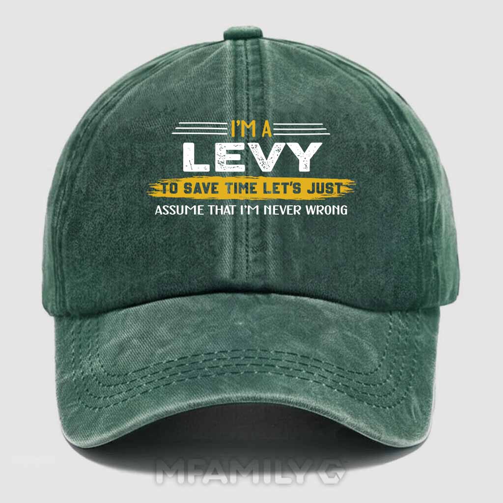 Levy Never Wrong Washed Baseball Cap