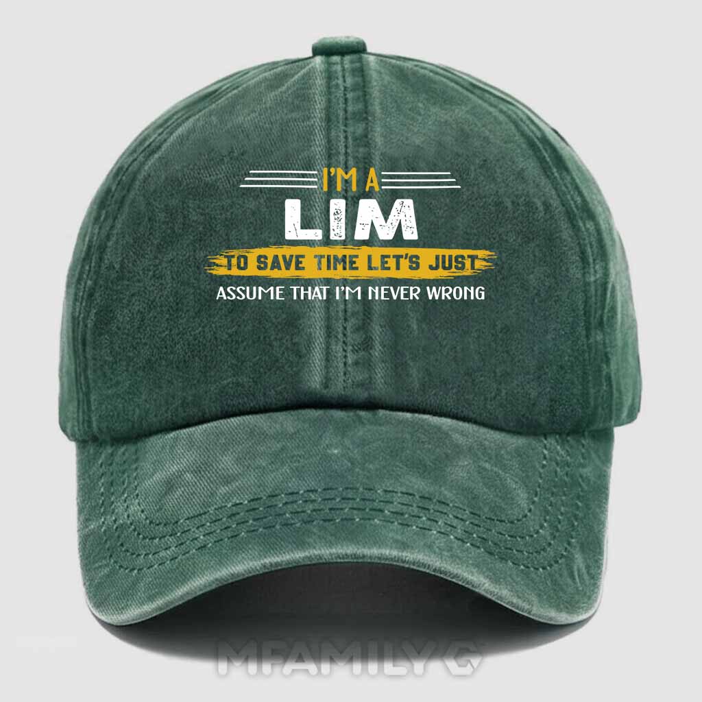 Lim Never Wrong Washed Baseball Cap