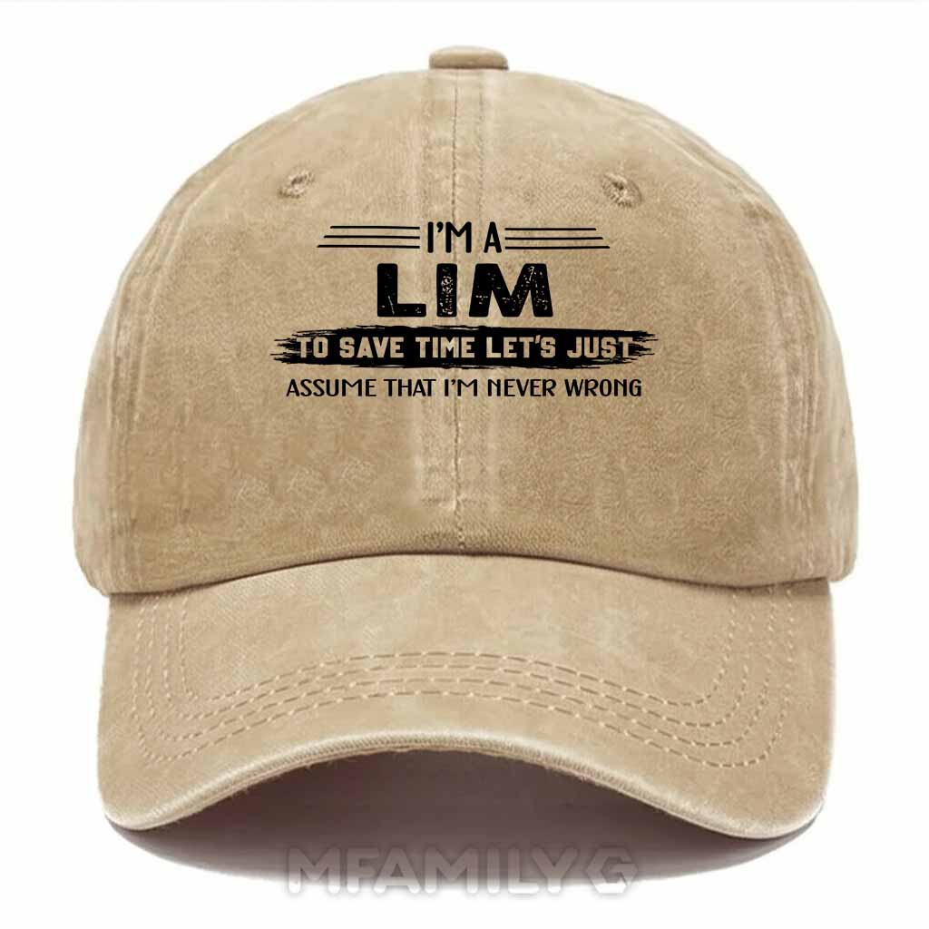 Lim Never Wrong Washed Baseball Cap