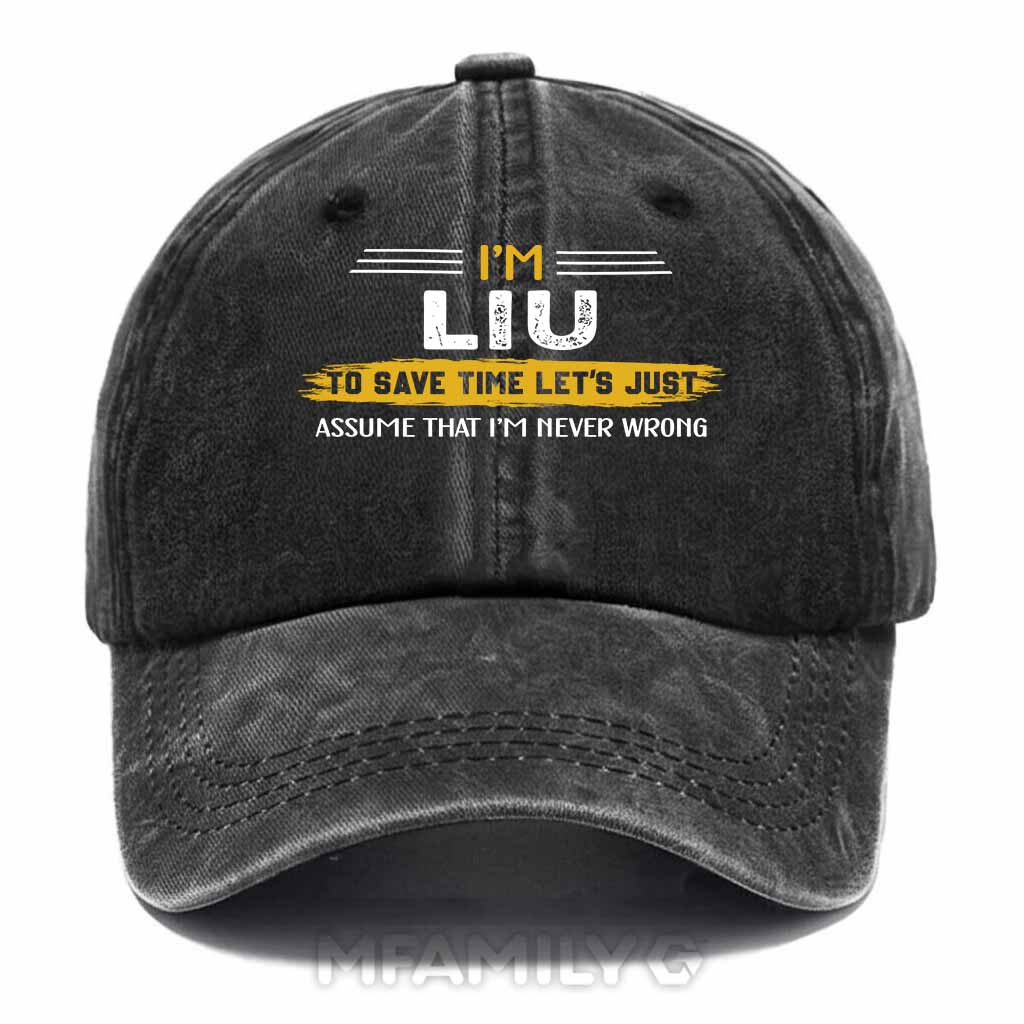 Liu Never Wrong Washed Baseball Cap