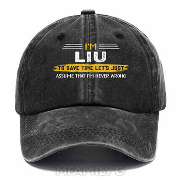 Liu Never Wrong Washed Baseball Cap