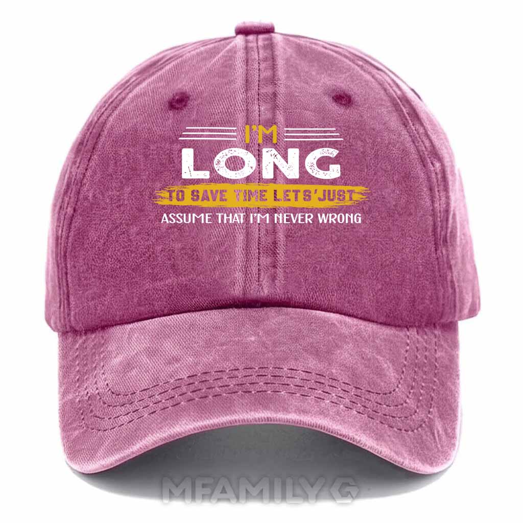Long Never Wrong Washed Baseball Cap
