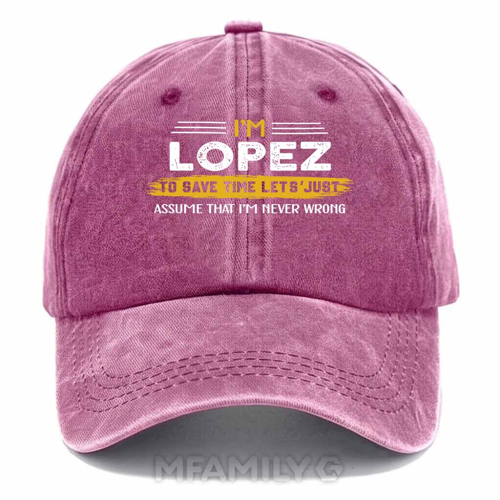 Lopez Never Wrong Washed Baseball Cap