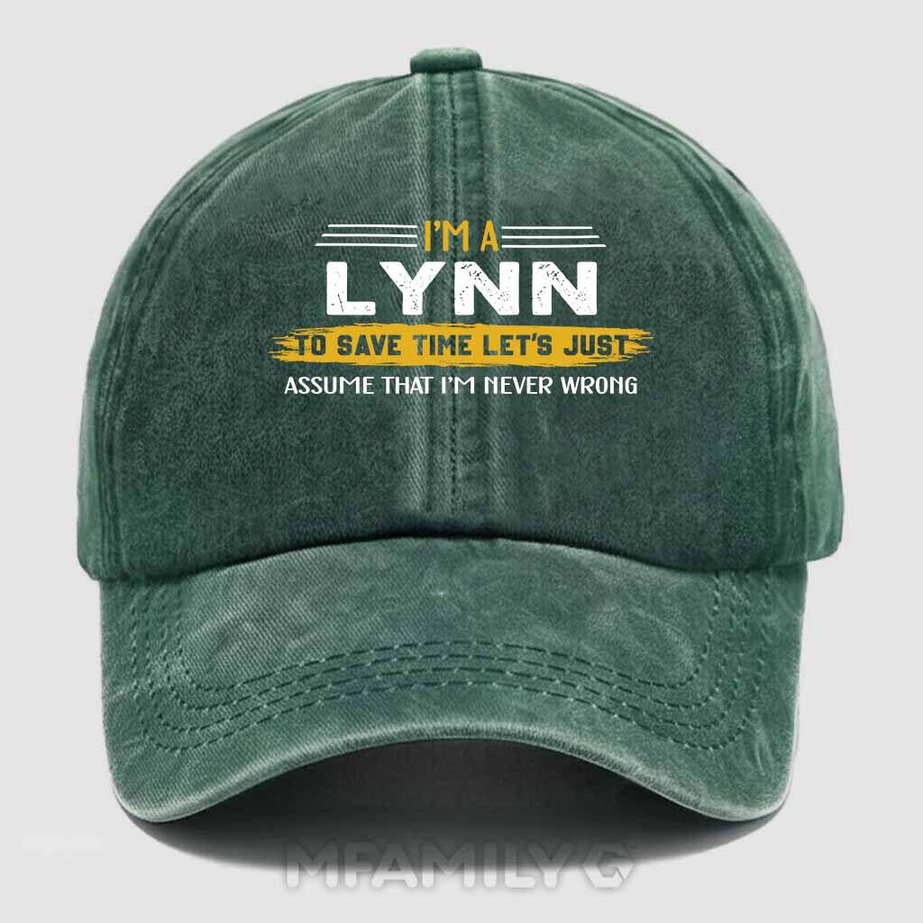 Lynn Never Wrong Washed Baseball Cap