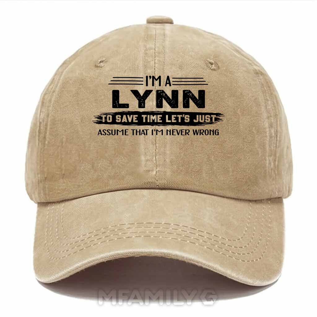 Lynn Never Wrong Washed Baseball Cap