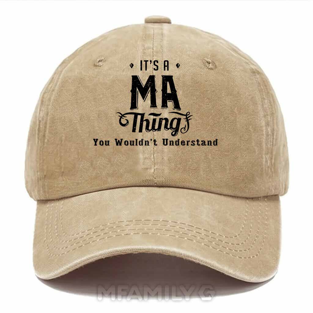 Ma Thing Washed Baseball Cap