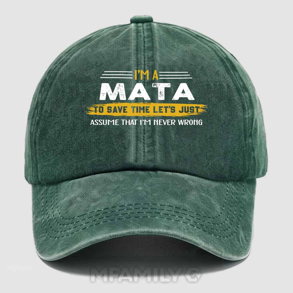 Mata Never Wrong Washed Baseball Cap