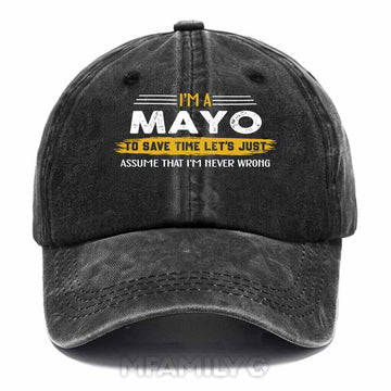 Mayo Never Wrong Washed Baseball Cap