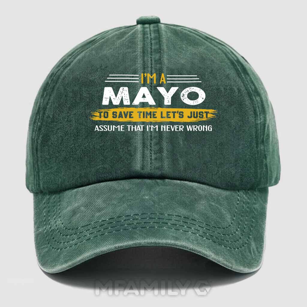 Mayo Never Wrong Washed Baseball Cap