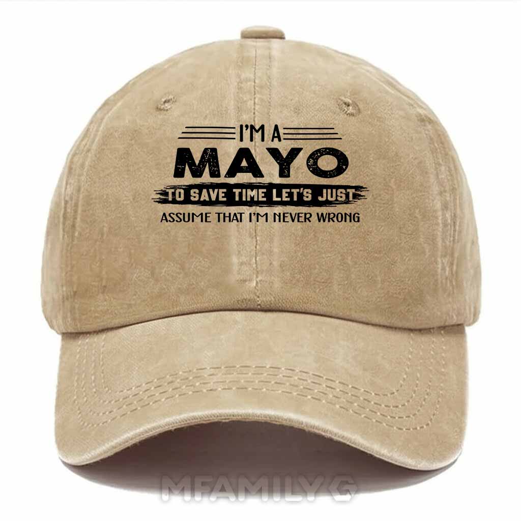 Mayo Never Wrong Washed Baseball Cap