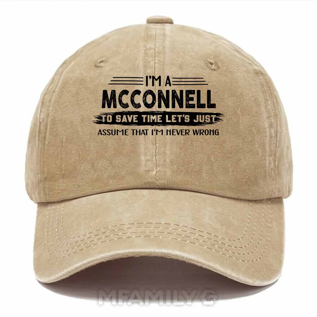 McConnell Never Wrong Washed Baseball Cap