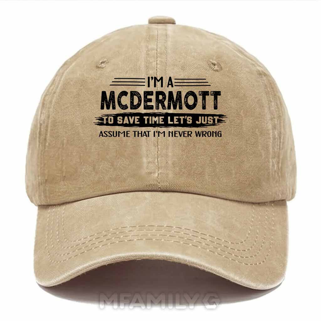 McDermott Never Wrong Washed Baseball Cap