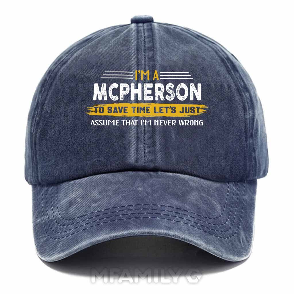 Mcpherson Never Wrong Washed Baseball Cap