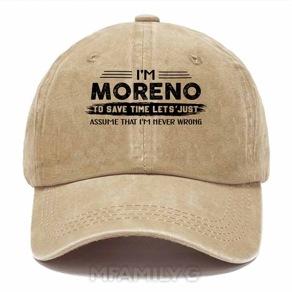Moreno Never Wrong Washed Baseball Cap