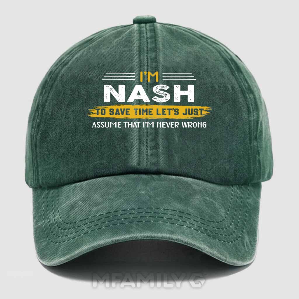 Nash Never Wrong Washed Baseball Cap
