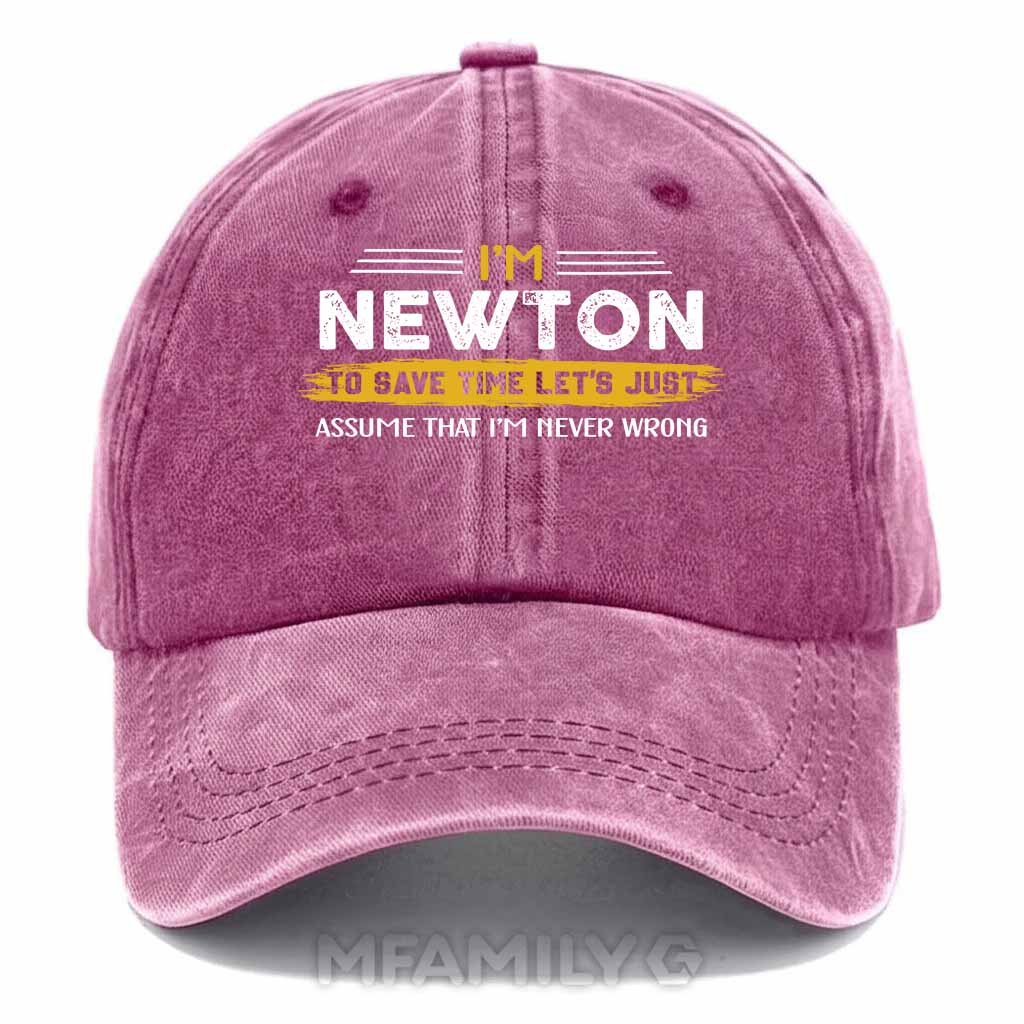 Newton Never Wrong Washed Baseball Cap