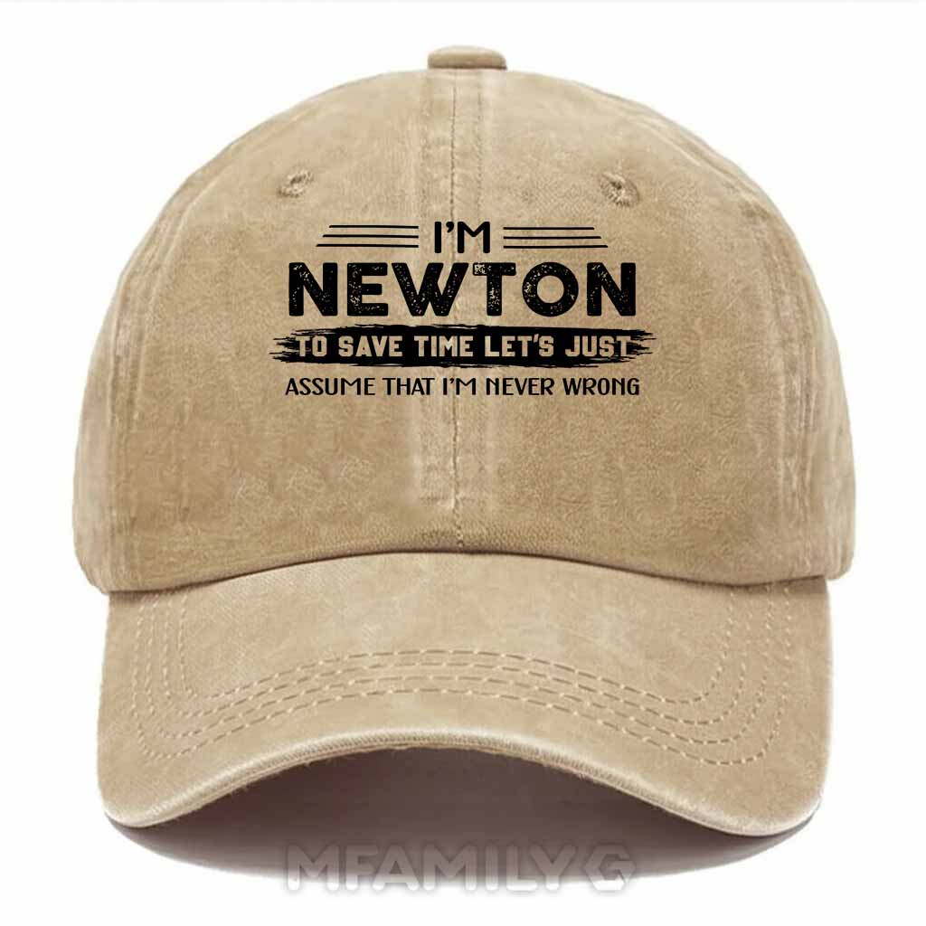Newton Never Wrong Washed Baseball Cap