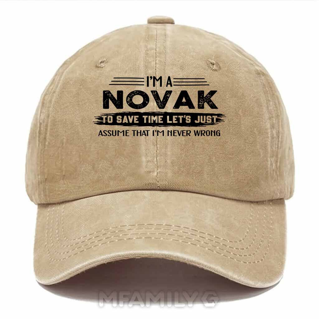 Novak Never Wrong Washed Baseball Cap