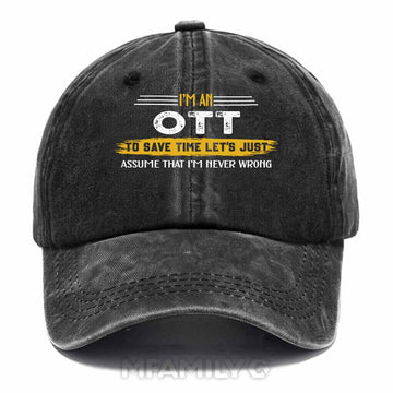 Ott Never Wrong Washed Baseball Cap