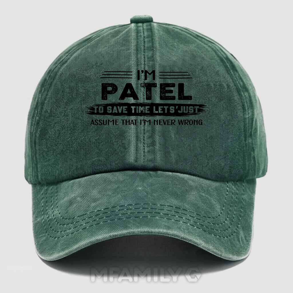 Patel Never Wrong Washed Baseball Cap