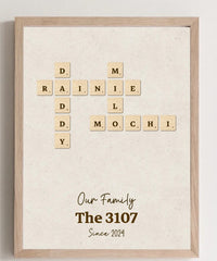 Personalized Crossword Poster - Scrabble Feature With BagNames